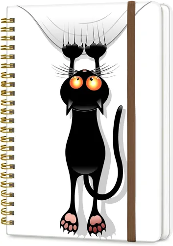 Miniatura 7 de Cuaderno de espiral A5, lindo cuaderno para mujeres y hombres, cuaderno de tapa dura con rayas universitarias para trabajo y toma de notas, 60