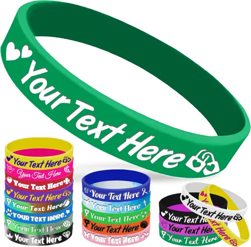 Miniatura 23 de Pulseras de silicona personalizadas, pulseras de goma personalizadas a granel para eventos, regalos de motivación deportiva, apoyos para hombres