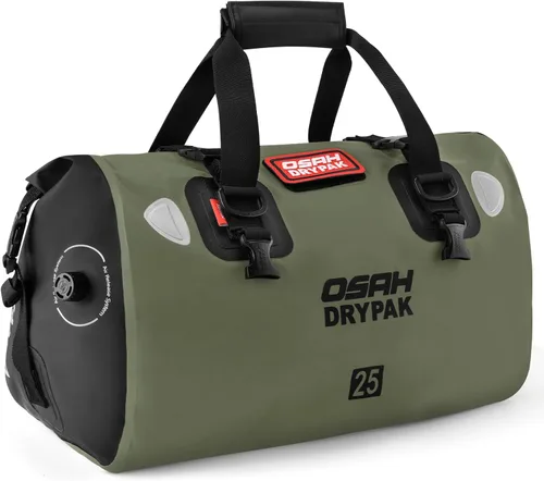 Miniatura 12 de OSAH DRYPAK Bolsa de lona impermeable – Bolsa seca para motocicleta con gran espacio de almacenamiento, bolsas de equipaje impermeables con bolsillo