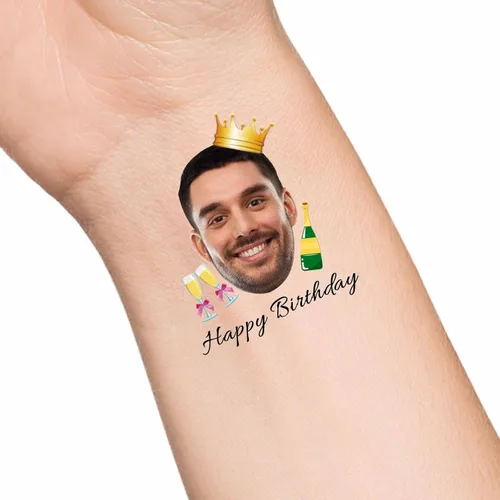 Miniatura 18 de Tatuajes temporales personalizados con texto de nombre, tatuaje temporal personalizado con logotipo fotográfico para adultos, parejas, mujeres