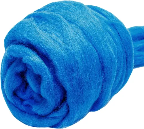Miniatura 36 de 3.53 oz lana Roving, suministros de fieltro de lana, lana pura, hilo grueso, hilado de lana giratoria para fieltro de aguja, fieltro húmedo, Blanco