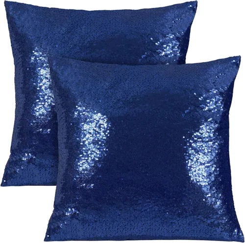Miniatura 14 de Poise3EHome Fundas de almohada decorativas de 18 x 18 pulgadas, color rosa fucsia con lentejuelas, para sofá, cama, sala de estar, Navidad