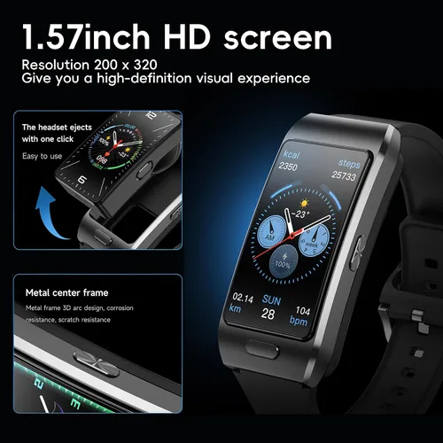 Miniatura 9 de Slim Fitness Tracker para hombres y mujeres, banda inteligente con pantalla táctil HD de 1.57 pulgadas, seguimiento de frecuencia cardíaca y SPO₂