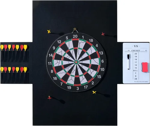 Juego de protectores de pared multifuncionales para tablero de dardos con marcador, marcador de puntuación y bolsa de soporte de dardos, diseño de