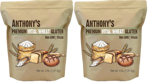 Miniatura 8 de Gluten Vital de Trigo de Anthony's, 4 lb, Vegano, Sin OGM, Apto para Keto, Bajo en Carbohidratos