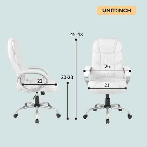 Miniatura 2 de Silla de oficina con respaldo alto, silla de escritorio ergonómica, altura ajustable, silla de computadora de piel sintética, silla moderna