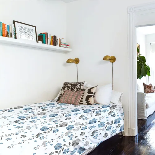 Miniatura 5 de Tapiz para colgar en la pared, tapices florales azules y grises, tapiz estético de flores de primavera para dormitorio, sala de estar, dormitorio