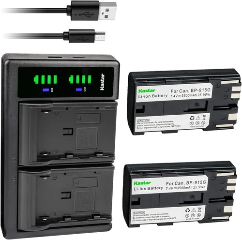 Miniatura 7 de Kastar Paquete de 3 baterías BP-915G y cargador USB LTD2 compatible con Canon C2, FV1, DM-MV1, DM-MV10, DM-MV20, E1, E2, E30, E65AS, EOS C100, C100
