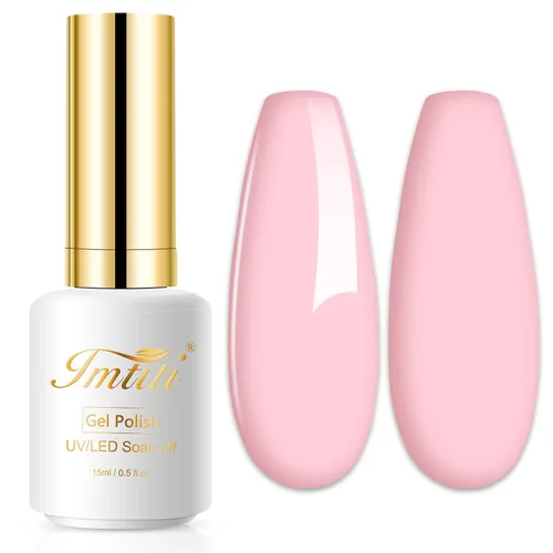Miniatura 21 de Esmalte de uñas de gel con purpurina, 0.5 fl oz, color rosa brillante, de remojo, con LED, UV, kit de esmalte de uñas de gel para manicura en salón