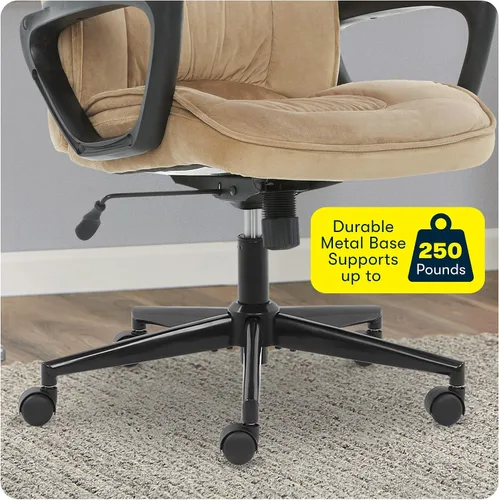 Miniatura 12 de Serta® Hannah Silla ejecutiva para oficina en casa, ergonómica de respaldo medio con soporte lumbar, cojín de asiento firme, almohadas corporales
