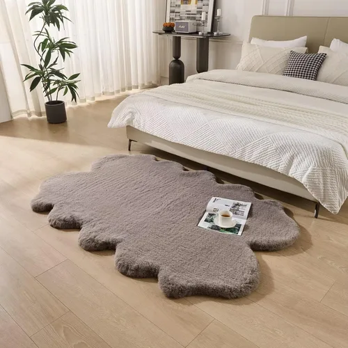 Miniatura 10 de Alfombra de piel sintética de oveja esponjosa y peluda de 1700GSM, alfombra extra suave de piel sintética, alfombra de pelo esponjoso y peludo