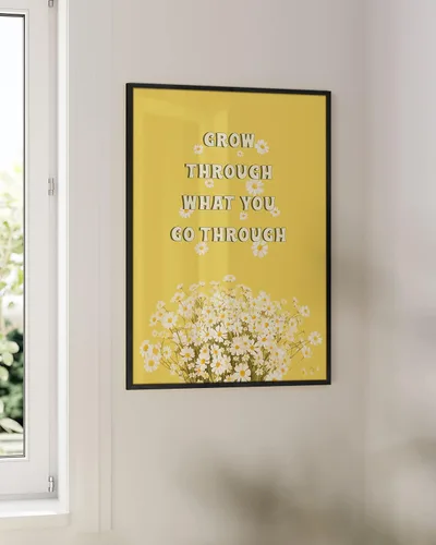 Miniatura 20 de Haus and Hues Arte de pared amarillo – Pósteres estéticos con cita para adolescentes, pósteres estéticos para dormitorio, niñas, impresión artística