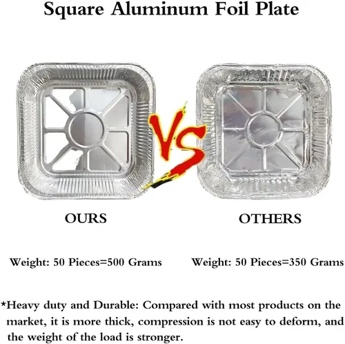 Miniatura 6 de Forros de papel de aluminio antiadherentes desechables para freidora de aire, cuadrados, 50 piezas, papel de aluminio a prueba de aceite también