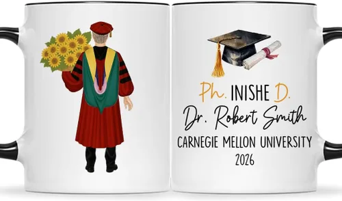 Miniatura 20 de Taza de graduación personalizada, información nutricional para graduados, clase de 2024, regalo de graduación para hombres y hombres, escuela