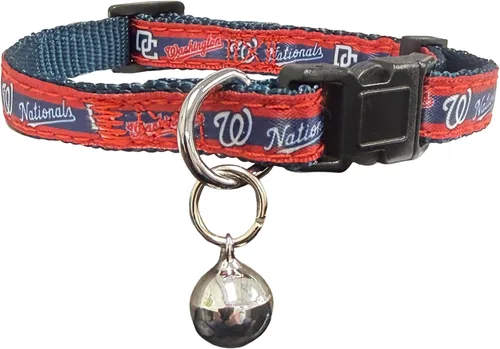 Miniatura 8 de Pets First MLB CAT Collar Atlanta Braves Satin Cat Collar de equipo de béisbol para perros y gatos. Un collar de gato brillante y colorido