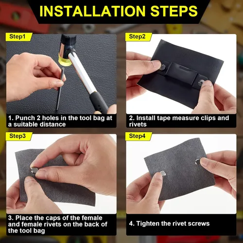 Miniatura 3 de Clip pequeño de metal para cinta métrica, herramienta de cinta métrica, clip de cinturón para cinturón de herramientas con tornillo de montaje