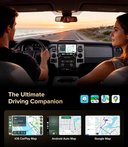 Miniatura 3 de ApexNav - Actualización de radio inalámbrica CarPlay de 11.5 pulgadas para Ford F150 (09-14) AC manual - 4G+64G Android 13 estéreo con dos perillas