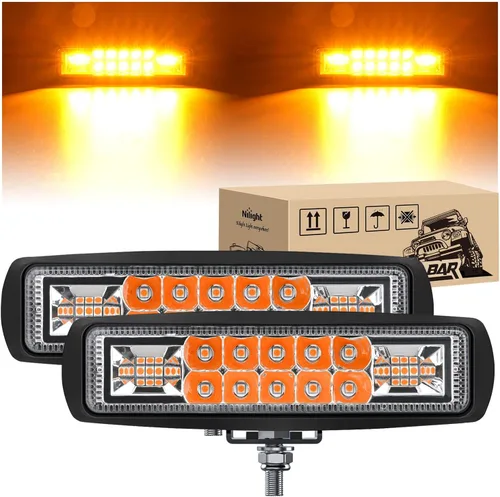 Miniatura 17 de Nilight Barra de luz LED marina, 2 unidades, 18 W, blanco, 150°, haz de inundación, ponton, barco, cubierta, luces de muelle, IP67, impermeable