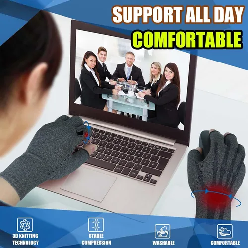 Miniatura 4 de 2 pares de guantes de artritis, guantes de compresión para mujeres y hombres, aliviar la artritis, reumatoides, osteoartritis, dolor del túnel