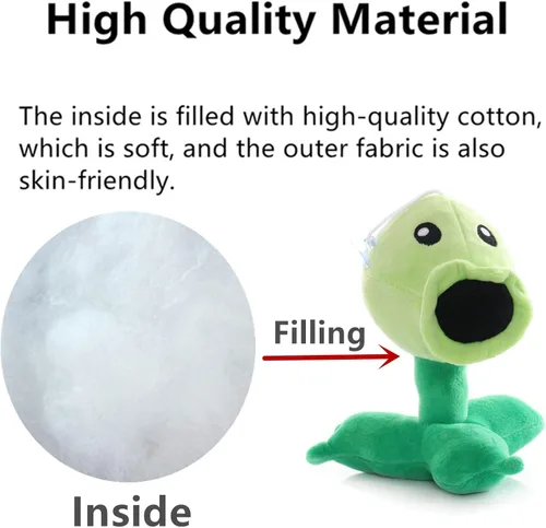 Miniatura 5 de JHESAO 7 "Plantas y Zombies PVZ Peluche Peashooter Juguetes PVZ 1 2 Peluche Suave Zombies Muñeca Green Pea Shooter Juguete de peluche Nuevo