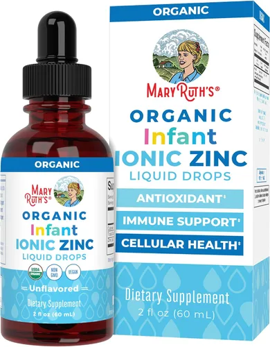 MaryRuth Organics - Gotas líquidas de zinc iónico orgánico para bebés | Sulfato de zinc para el apoyo inmunológico | Glicerina orgánica |