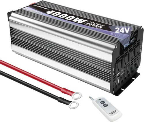 Miniatura 10 de Cantonape Inversor de corriente de 3000 W de 12 V a 110 V/120 V CC a CA con pantalla LCD, control remoto y 4 salidas de CA, adaptador de coche