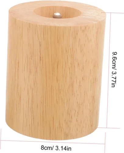 Miniatura 3 de DOITOOL Lámpara de mesa de madera Base Base Cilindro Diseño Moderno Lámpara Soporte Luz de noche para escritorio