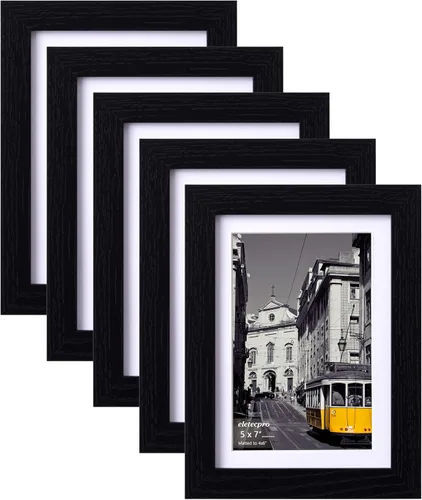 Miniatura 13 de eletecpro - Juego de 10 marcos de fotos de 5 x 7 pulgadas, collage de marcos de fotos para decoración de pared, muestra fotos de 4 x 6
