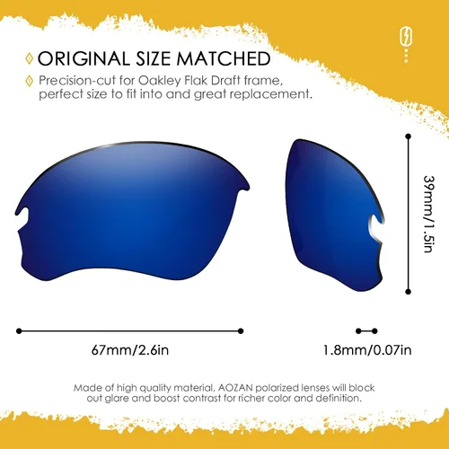 Miniatura 32 de ANSI Z87.1 Replacement Lenses For Oakley Flak Draft OO9364 Sunglass