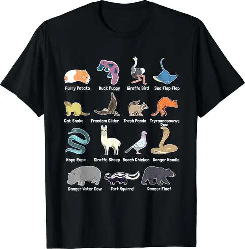 Animal Of The World - Camiseta de regalo de memes divertidos animales exóticos raros, Negro, S