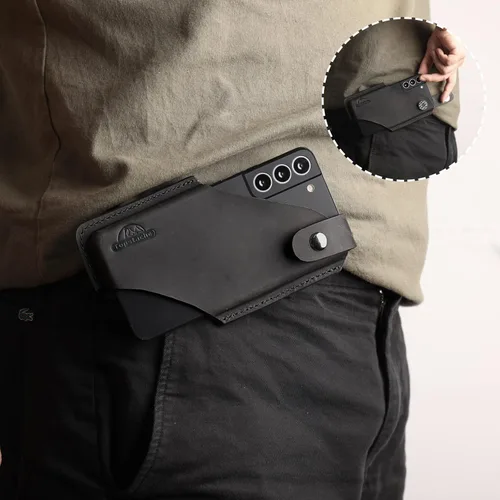 Miniatura 2 de Topstache Funda de cuero para teléfono celular para iPhone 17/17 Pro/16/16 Pro - Funda para teléfono celular con clip para cinturón para hombres