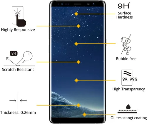 Paquete de 2 protectores de pantalla de vidrio para Galaxy S8 Plus [bandeja de fácil instalación], protector de pantalla curvado 3D [vidrio
