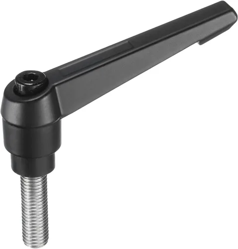 Miniatura 38 de uxcell Manija de palanca de sujeción ajustable M5 x 0.787 in óxido negro métrico acero al carbono macho roscado perillas de mano con botón