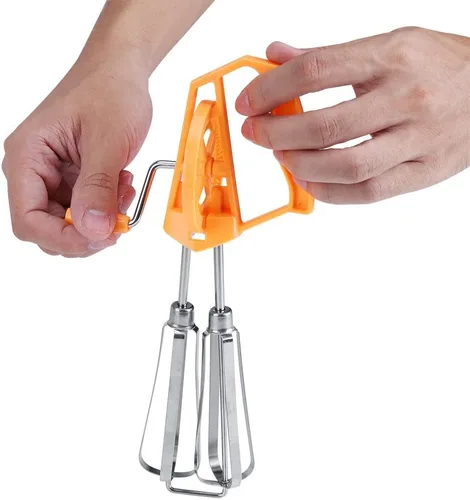 Miniatura 3 de Batidor manual de huevos, batidor de mano giratorio de acero inoxidable, batidor de huevo giratorio de mano, herramienta de cocina, accesorio