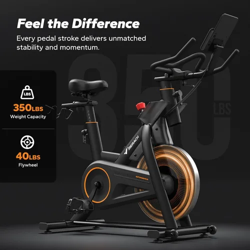 Miniatura 3 de MERACH Bicicleta de Ejercicio, Bicicleta Estática con Pastillas de Freno y App Exclusiva, Bicicleta de Ciclismo Interior de Bajo Ruido con Capacidad