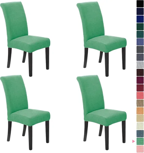 Miniatura 46 de Juego de 6 fundas elásticas para sillas de comedor, fundas para sillas de comedor lavables y removibles, fundas para sillas de comedor protectoras