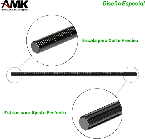Miniatura 5 de AMK Eje de transmisión SCX10 con rayas separables de 2.677-9.016 in de acero inoxidable TRX4 para 1/10 RC Crawler Sportys Scalers GSPEED Axial Capra
