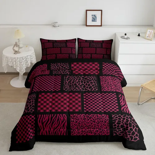 Miniatura 12 de Juego de ropa de cama individual de piel de cebra, guepardo y leopardo, para niños y adultos, juego de edredón de piel de animales salvajes