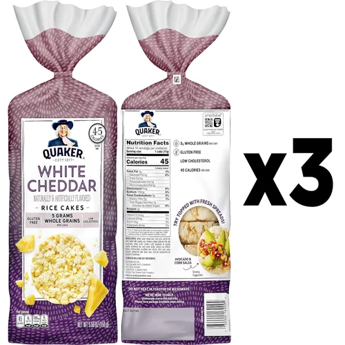 Miniatura 3 de Pasteles de Arroz Grandes Quaker, Cheddar Blanco, 5.5 Oz, Paquete de 3
