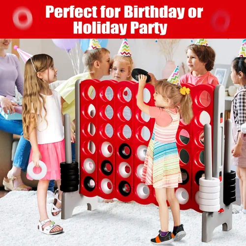 Miniatura 6 de ARLIME Juego gigante gigante de 4 en punta, juegos de patio trasero para niños y adultos, 4 en una fila con palanca de liberación rápida, 42 anillos