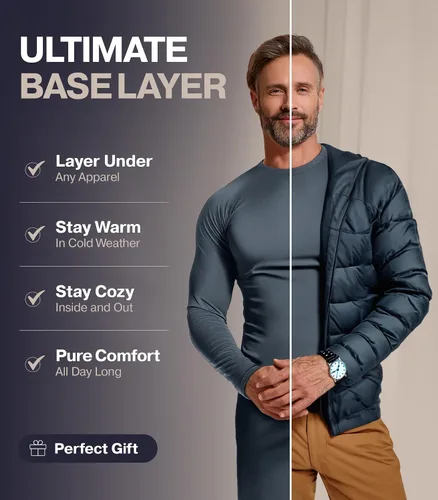 Miniatura 3 de Thermajohn Long Johns - Ropa interior térmica para hombre con forro polar para clima frío