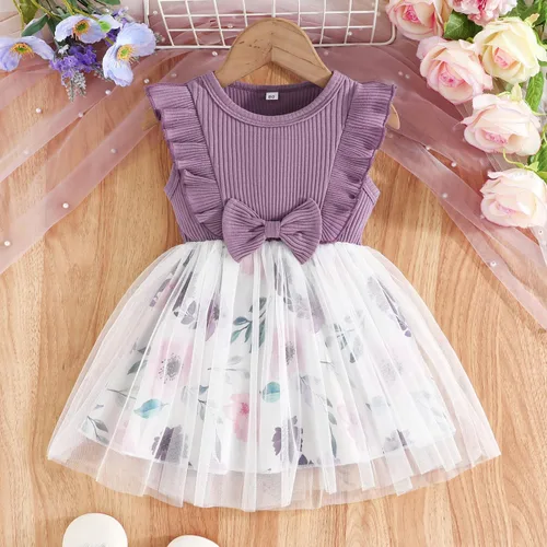 Miniatura 2 de Vestido de tul tutú para niñas pequeñas, sin mangas, con volantes, esponjoso, lindo, vestido de verano para fiesta escolar casual