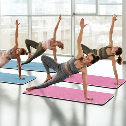 Miniatura 7 de Toalla de yoga caliente antideslizante, paquete de 2 toallas de yoga gruesas y suaves, absorbentes del sudor, con punto de agarre, 72 x 26 pulgadas