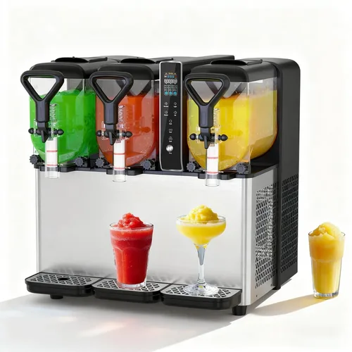 Máquina comercial para granizar, 1.05 galones x 3 tanques, máquina de margarita congelada con luces LED para fiesta de cumpleaños de negocios,