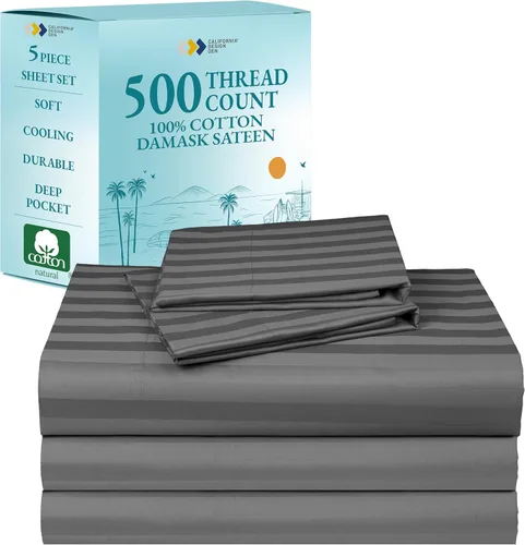 Sábanas de algodón tamaño King dividido para cama ajustable, satén de algodón 100% con 500 hilos, ajuste ceñido, juego con sábanas bajeras Twin-XL,