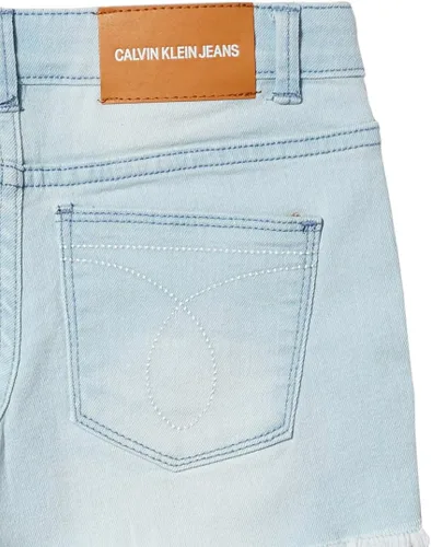 Miniatura 3 de Calvin Klein Pantalones cortos de mezclilla elásticos para niña, StratusCut Off