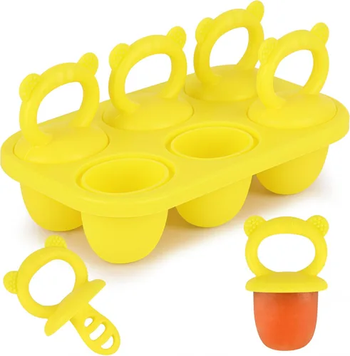 Miniatura 7 de Sakolla Moldes de silicona para paletas de bebé con 6 cavidades, moldes para paletas de leche materna para aliviar la dentición, molde de paletas