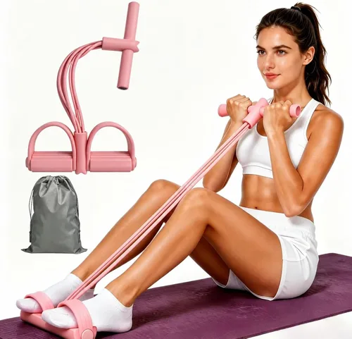 Miniatura 8 de Banda de resistencia mejorada para pedal – Extractor de tobillo de pedal de 6 tubos con mango y bolsa de almacenamiento para entrenamiento