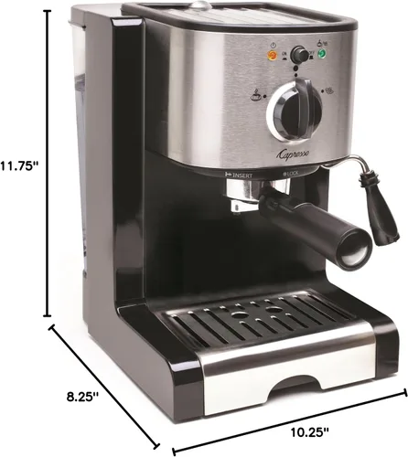 Miniatura 2 de Capresso 116.04 - Máquina de café expreso y capuchino EC100, negro e inoxidable, 46 oz