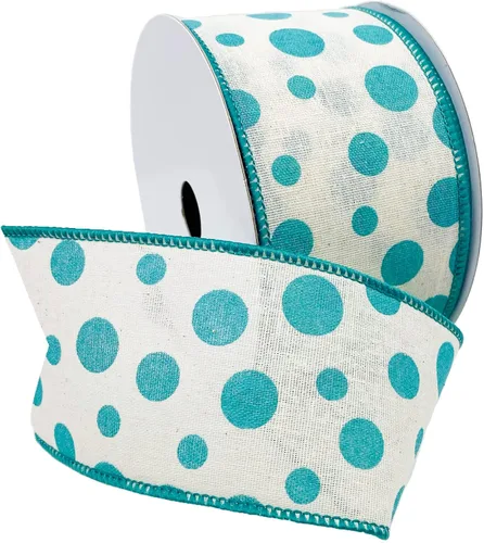 Miniatura 8 de Morex Ribbon Cinta de lino con alambre de puntos de burbujas, 1.5 pulgadas por 10 yardas, verde manzana, 7578.40/10-550